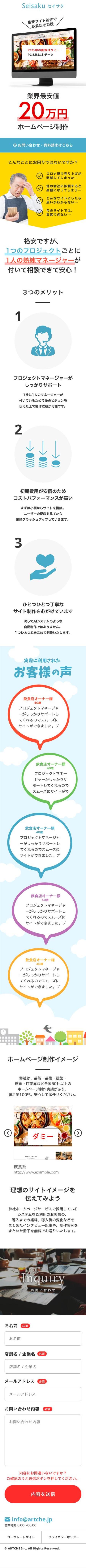 森 太佑 (dai_570415)さんの格安ホームページ制作「セイサク」のLPへの提案