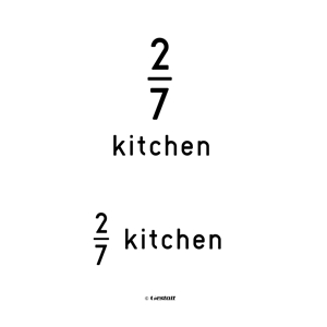 Gestalt (micaco)さんのサンドウィッチショップ「２/７kitchen（ななぶんのにきっちん）」のロゴへの提案