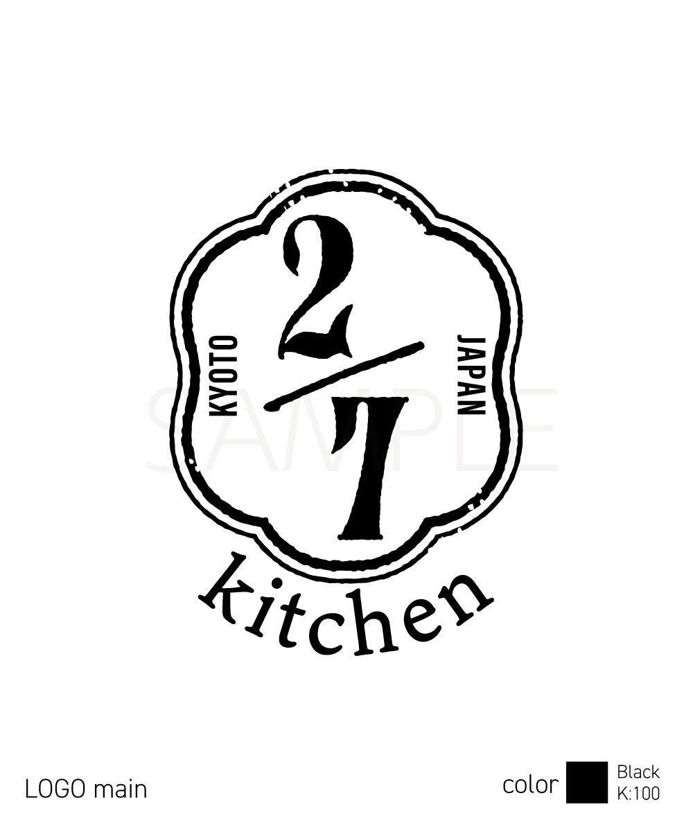 サンドウィッチショップ「２/７kitchen（ななぶんのにきっちん）」のロゴ