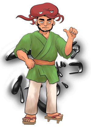 はむー (hamuu)さんの【継続依頼有り】たこ専門ECサイトのキャラクター募集◆70年代スポーツ漫画風ガンコ職人キャラへの提案
