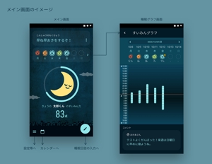 km design (mozoko)さんのスマートフォンアプリ（睡眠アプリ）のUIデザイン(iPhone, Android)への提案