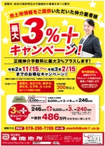 hanako (nishi1226)さんの不動産仲介業者向けに期間限定『手数料+3%キャンペーン』のチラシへの提案
