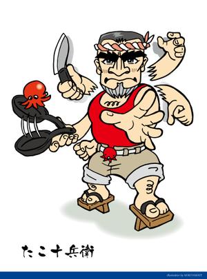 山手　コーキ (sante3)さんの【継続依頼有り】たこ専門ECサイトのキャラクター募集◆70年代スポーツ漫画風ガンコ職人キャラへの提案