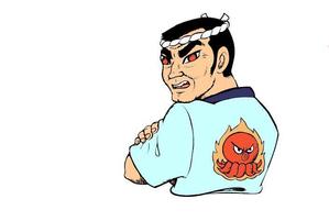 松田まさお (m-mario)さんの【継続依頼有り】たこ専門ECサイトのキャラクター募集◆70年代スポーツ漫画風ガンコ職人キャラへの提案