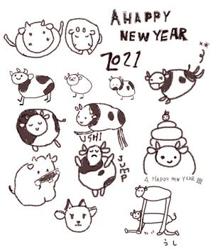 HI (hirokiey)さんの年賀状のデザイン　「うし」のイラスト☆　昨年までのイメージサンプルあり♪への提案