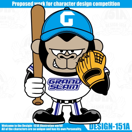 DESIGN-151A (non-wataboushi)さんの野球用品専門店「野球用品グランドスラム（ネットショップ）」のイメージキャラクターへの提案