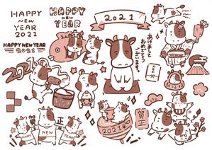 フルカワ チヒロ (furukawax16)さんの年賀状のデザイン　「うし」のイラスト☆　昨年までのイメージサンプルあり♪への提案