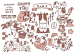 フルカワ チヒロ (furukawax16)さんの年賀状のデザイン　「うし」のイラスト☆　昨年までのイメージサンプルあり♪への提案