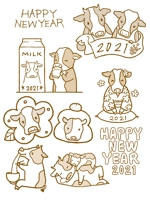 shinowazury (shinowazury)さんの年賀状のデザイン　「うし」のイラスト☆　昨年までのイメージサンプルあり♪への提案