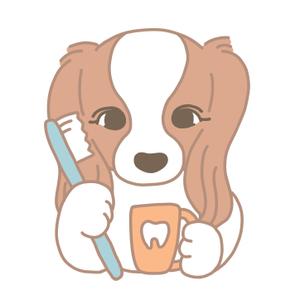 海辺かもめ (umibekamome)さんの歯科医院のキャラクターデザイン「キャバリア犬」への提案