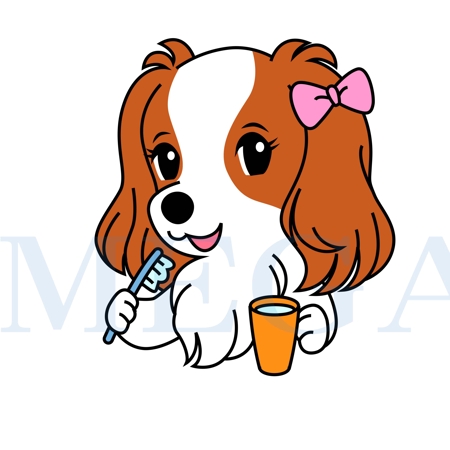 MEGA (MEGA)さんの歯科医院のキャラクターデザイン「キャバリア犬」への提案