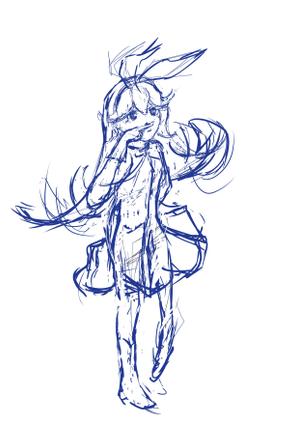 na2200 (na2200)さんの鼻が痒くて人差し指で鼻の下を強く擦る少女の全身のイラスト制作への提案