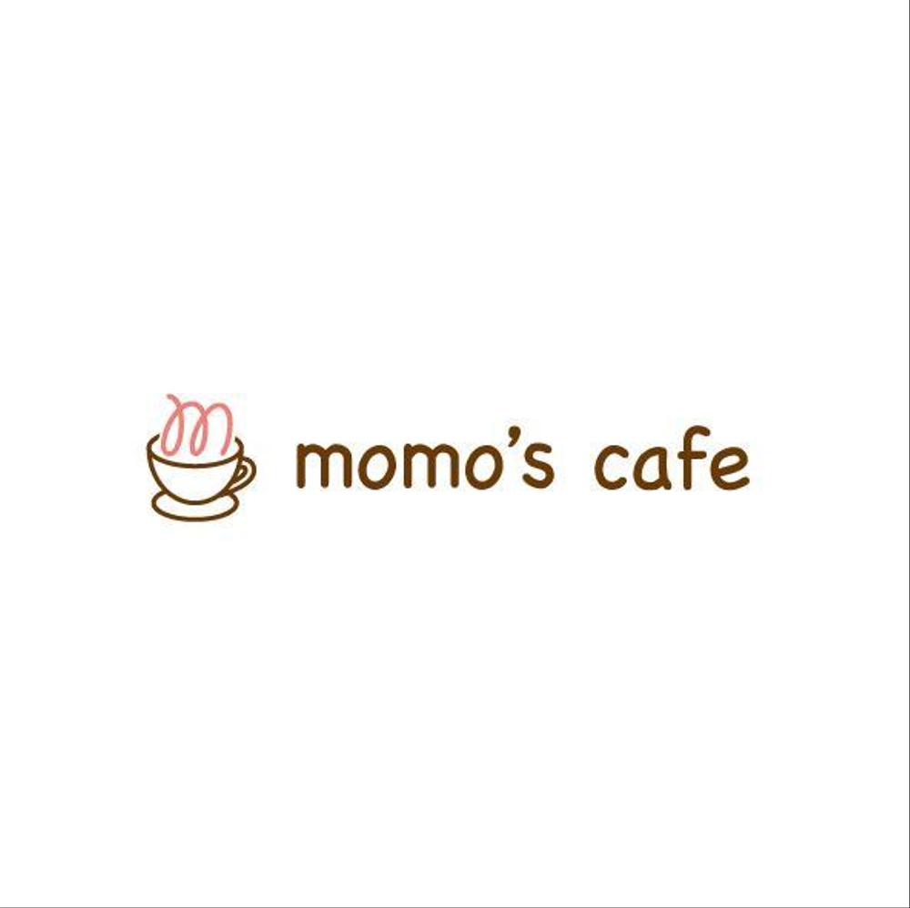 ホテル内に設営するバイキングレストラン「momo's cafe」のロゴ