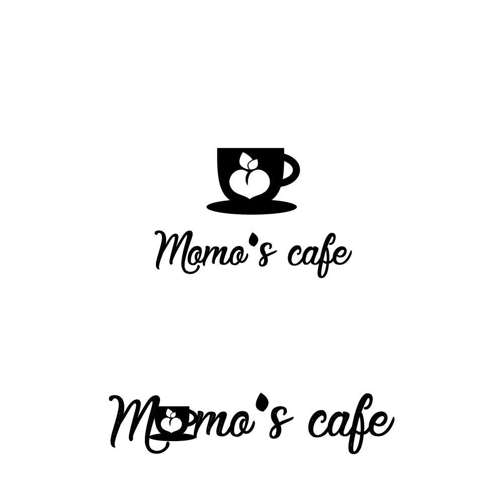 ホテル内に設営するバイキングレストラン「momo's cafe」のロゴ