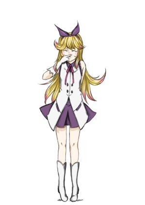 福本 清華 ()さんの鼻が痒くて人差し指で鼻の下を強く擦る少女の全身のイラスト制作への提案