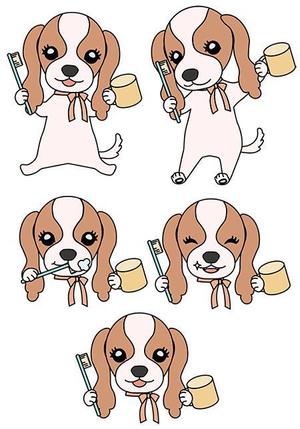 ホンダ ルルル (astrrraea)さんの歯科医院のキャラクターデザイン「キャバリア犬」への提案