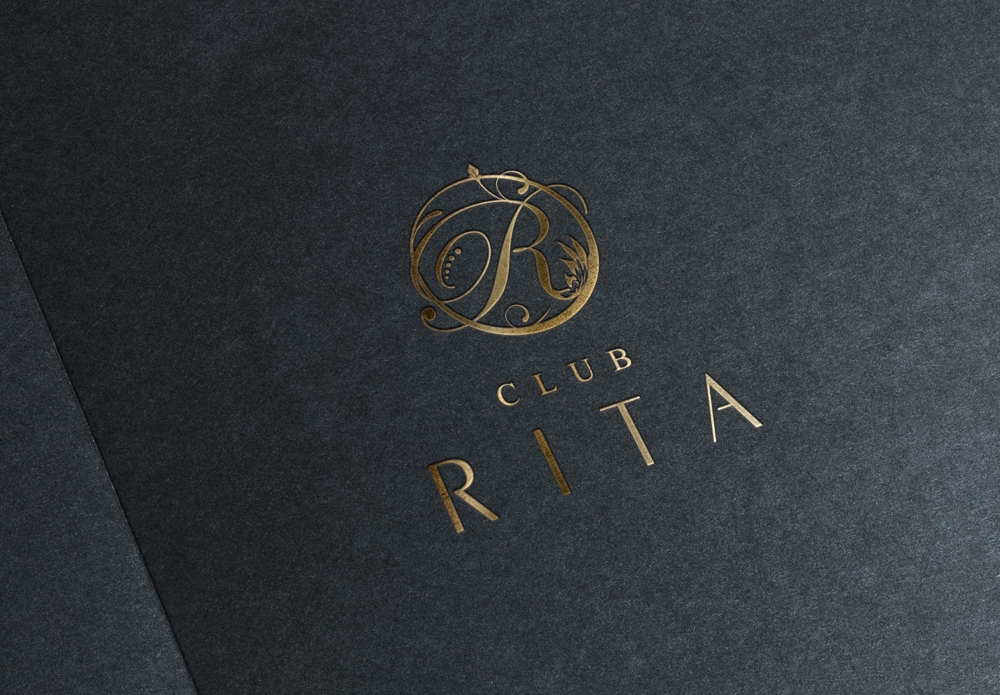 お酒を提供し女性が接客する夜のお店  （店名）CLUB RITAのロゴ作成