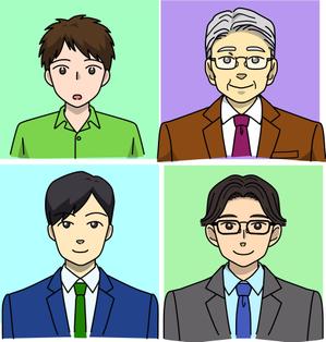 しらたまえん (arata_en)さんの人物（士業・社長・会社員・学生）のイラスト（アイコン風）４点への提案