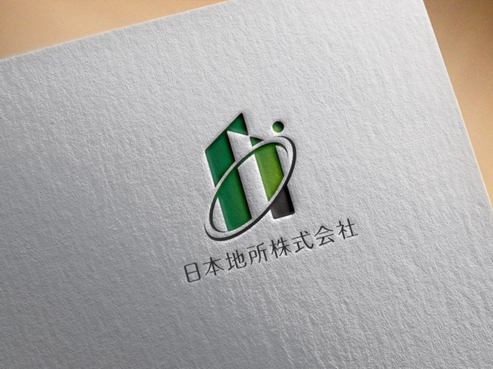 不動産会社のサイトや名刺「日本地所株式会社」のロゴ