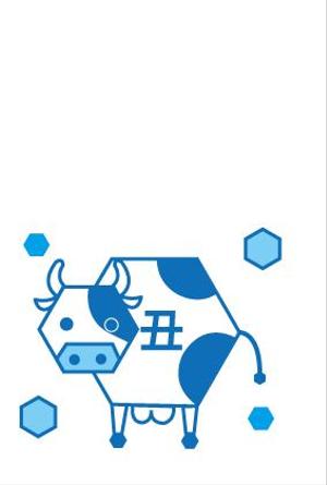 株式会社イーネットビズ (e-nets)さんの年賀状用の丑(牛・うし)のイラストへの提案