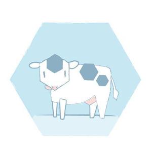 ふう＊ (huublue)さんの年賀状用の丑(牛・うし)のイラストへの提案