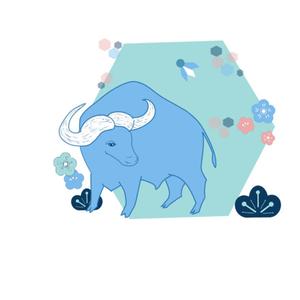 Zaikaさんの年賀状用の丑(牛・うし)のイラストへの提案