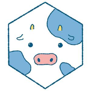 向日葵きのこ (kinoko32bk)さんの年賀状用の丑(牛・うし)のイラストへの提案