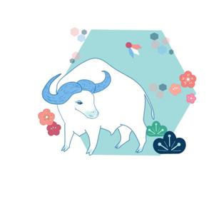 Zaikaさんの年賀状用の丑(牛・うし)のイラストへの提案