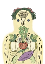 こなか かのこ ()さんの野菜でつくる人体解剖図ポスター制作への提案