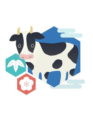 たるけ (taruke_irasuto)さんの年賀状用の丑(牛・うし)のイラストへの提案
