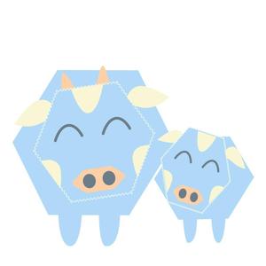 市原 稔也 (haniwa-hana)さんの年賀状用の丑(牛・うし)のイラストへの提案