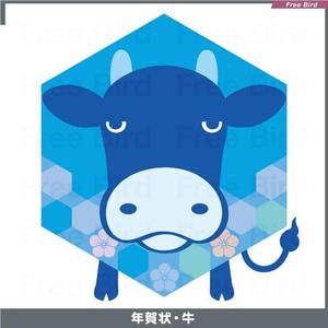 free bird (free-bird)さんの年賀状用の丑(牛・うし)のイラストへの提案