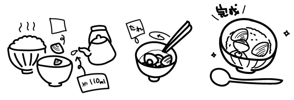 Mizuta616さんの事例 実績 提案 蛤茶漬けの食べ方イラスト はじめまして 提案さ クラウドソーシング ランサーズ