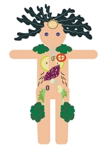 あるい (arui_0525)さんの野菜でつくる人体解剖図ポスター制作への提案
