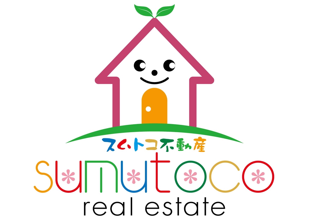 「スムトコ不動産・sumutok　reａl　esteito」のロゴ作成