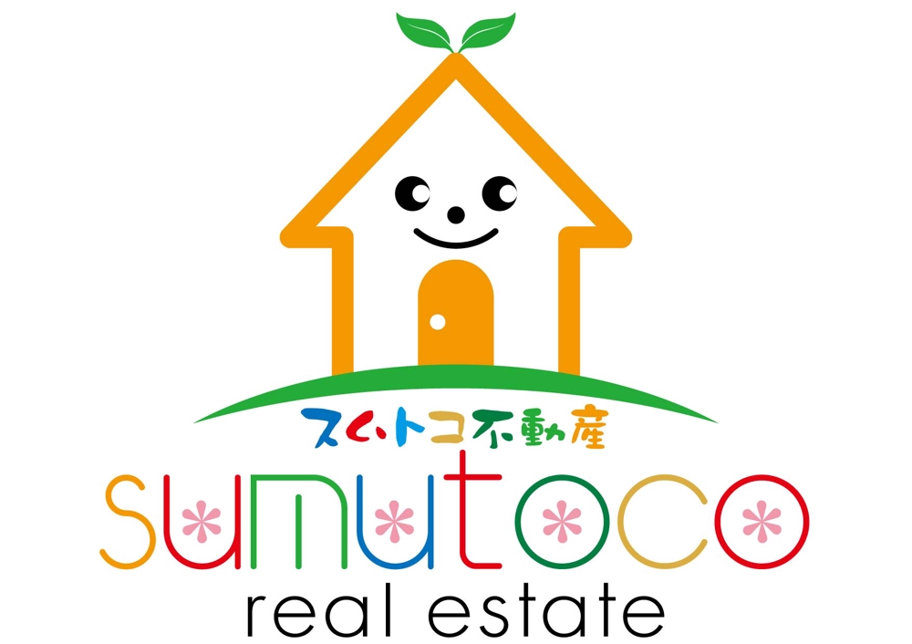 「スムトコ不動産・sumutok　reａl　esteito」のロゴ作成