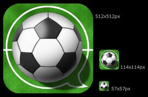 佐藤　ヒマ ()さんのiPhoneアプリ（サッカーニュース）のアイコン制作への提案