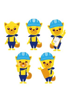 大澤　ユキ (cototo)さんの建設現場を説明する動物のキャラクターデザインへの提案