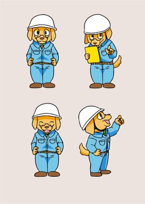 越持 (okakamochi)さんの建設現場を説明する動物のキャラクターデザインへの提案