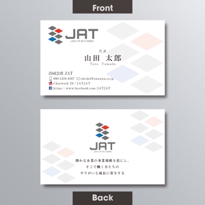 A.Tsutsumi (Tsutsumi)さんのコンサルティング会社「合同会社JAT」の名刺デザインへの提案