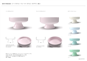 nakahさんの猫用の陶製食器（フードボウル・ウォーターボウル）のデザインへの提案