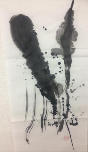 arc design (kanmai)さんの「墨」で描く抽象画デザイン（客室やフロントに飾るイメージです）への提案