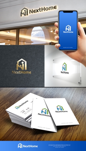 NJONESKYDWS (NJONES)さんの不動産店舗『NextHome』のロゴ　名刺、看板用への提案