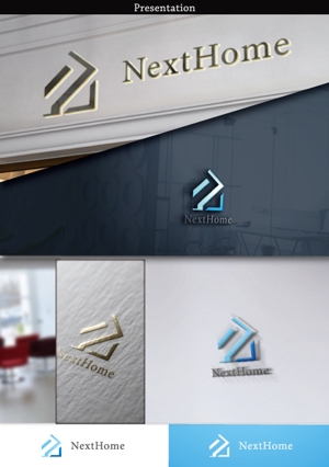 hayate_design (hayate_desgn)さんの不動産店舗『NextHome』のロゴ　名刺、看板用への提案