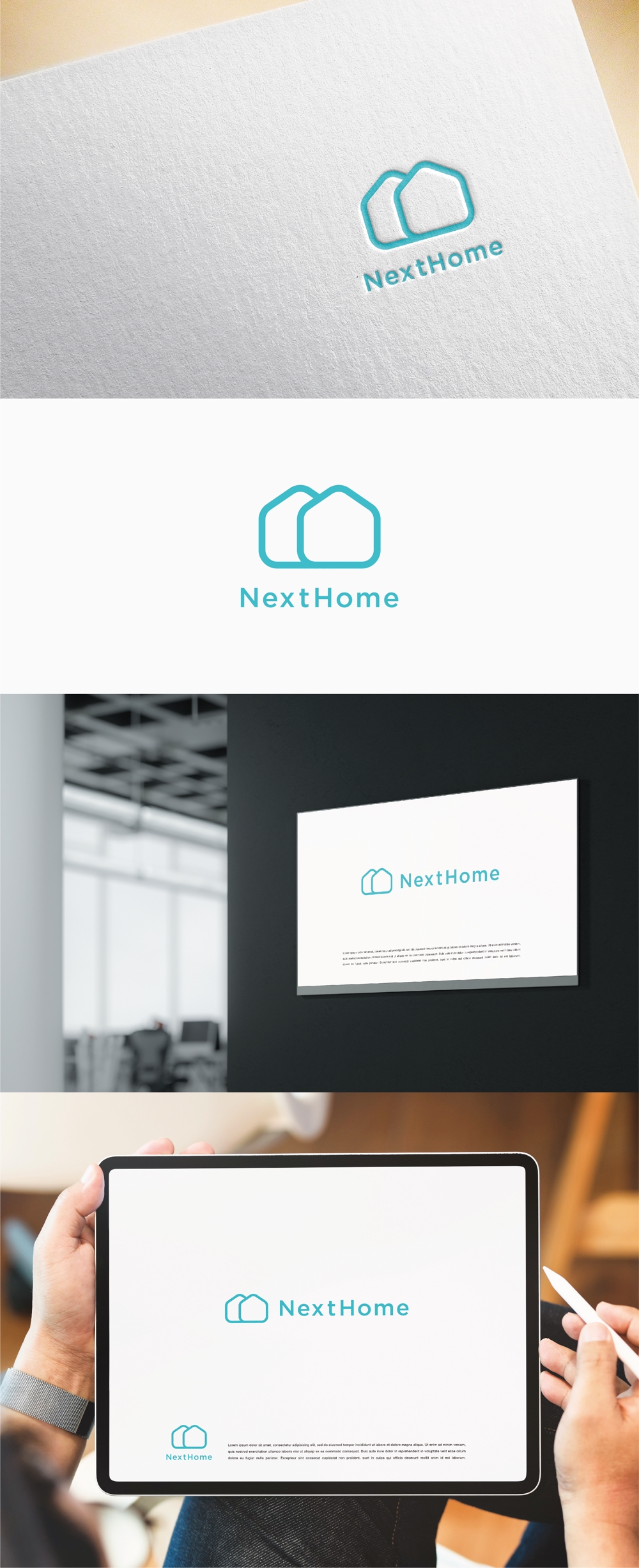 不動産店舗『NextHome』のロゴ　名刺、看板用