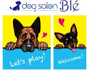 Y.design (yamashita-design)さんのドッグサロンブレ「dog salon Blé」店頭看板イラストデザインへの提案