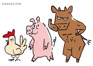 tama design イラスト/映像 (tamamitu1030)さんの居酒屋で昼飲み出来る肉料理多めの個室食堂のキャラクターへの提案