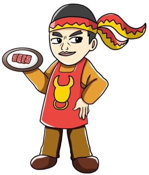 えな (enachoko)さんの「濃い」おじさんの精肉販売店のキャラクターデザインへの提案