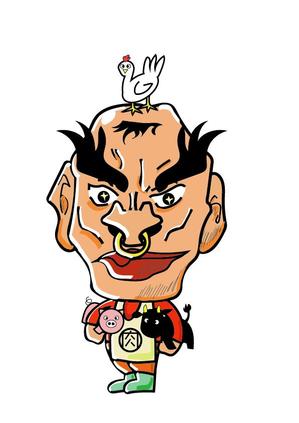 林俊介 (shun_tosboy)さんの「濃い」おじさんの精肉販売店のキャラクターデザインへの提案