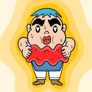 ブージャム (boojum)さんの「濃い」おじさんの精肉販売店のキャラクターデザインへの提案